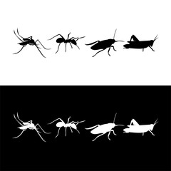 insect design icon silhouette vector