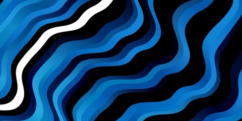 Dark BLUE vector template with wry lines. Colorful illustration in abstract style with bent lines. Pattern for business booklets, leaflets