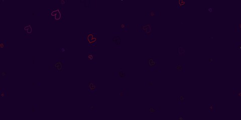 Light Pink, Yellow vector backdrop with sweet hearts.