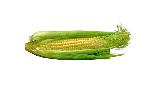 Tender sweet corn cob Zea mays with its with husks and stigma