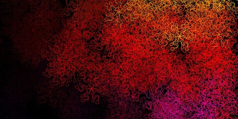 Dark pink, yellow vector template with curved lines.