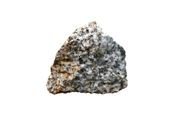 raw of a Hornblende Granite rock isolated on a white background.