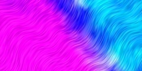 Fototapeta premium Light Pink, Blue vector texture with curves. Bright illustration with gradient circular arcs. Design for your business promotion.