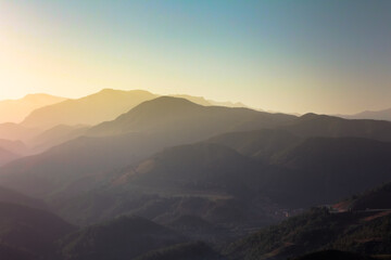 Fototapeta na wymiar Morning skyline of the Atlas mountains