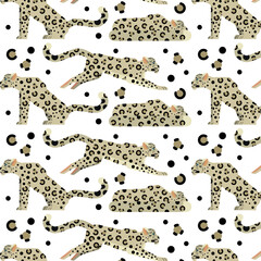 Pattern with snowleopards