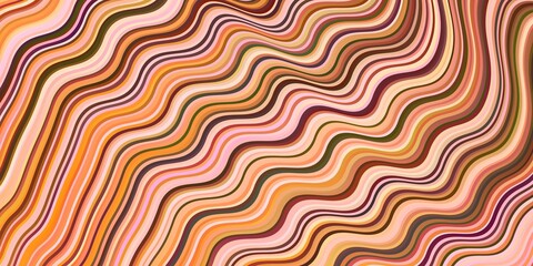 Light Orange vector backdrop with curved lines.
