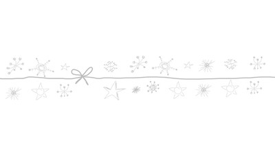 Schleife Grau Silber Stern Sterne Schnee Schneeflocken