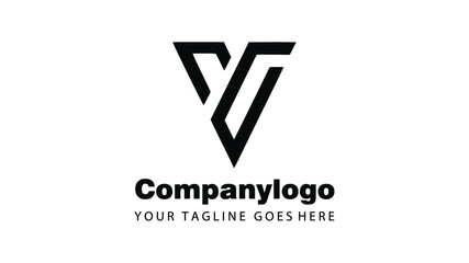 Letter v for simple logo