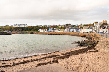 Fototapeta na wymiar View of the town and the beach, Port Patrick, Dumfries & Galloway, Scotland