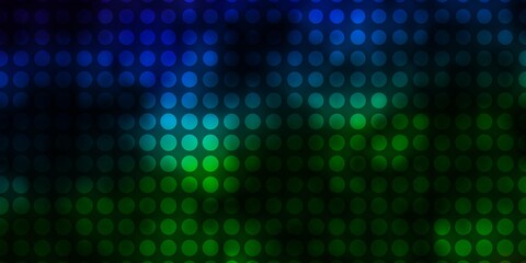 Obraz premium Dark Blue, Green vector texture with circles. Glitter abstract illustration with colorful drops. Pattern for booklets, leaflets.