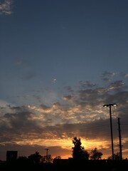 sunset over the city