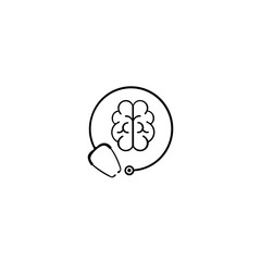 Brain Care Logo Template Design Vector. flat style trend modern logotype design vector illustration.