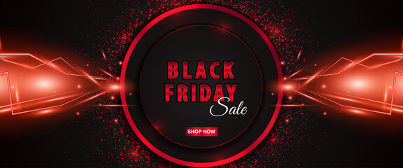 Black Friday sale banner design background template with layout red color element vector graphic. Can use for element promotion event in website, social media marketing, poster