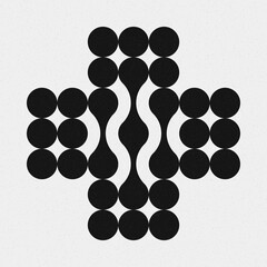 Abstract Cross Pattern Dots Logo generative computational art illustration