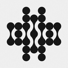 Abstract Cross Pattern Dots Logo generative computational art illustration