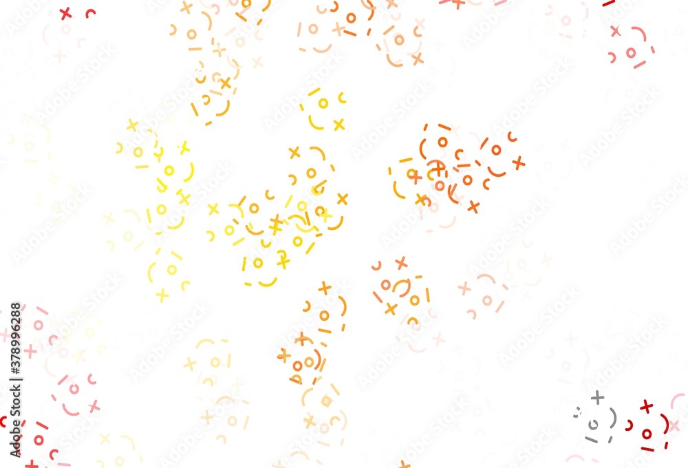 Poster light orange vector layout with algebra elements.