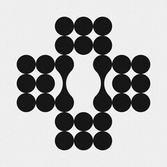 Abstract Cross Pattern Dots Logo generative computational art illustration