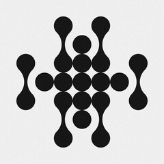 Abstract Cross Pattern Dots Logo generative computational art illustration