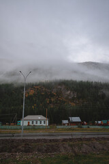 Fototapeta na wymiar background foggy mountain