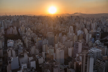 Amazing sunset over Sao Paulo Brazil