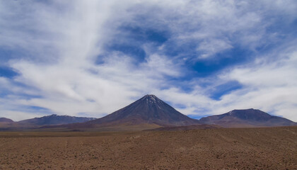 View of Licancabur Volcano in the Atacama Desert