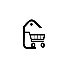 buy, shopping, shopping bag flat icon. Emblem design on white background