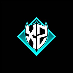 X Z letter shield with square protection logo as a sweetener