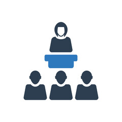 business conference lecture icon, Audience presentation icon