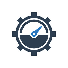 Configuration performance icon, speedometer icon