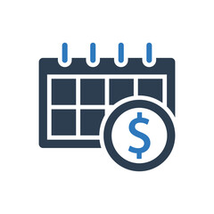 Calendar payday icon, payment salary date icon