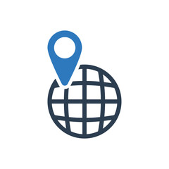 Global location map icon