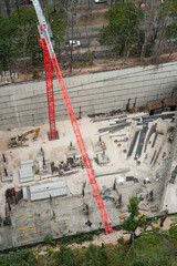 Baustelle von oben, Baugrube