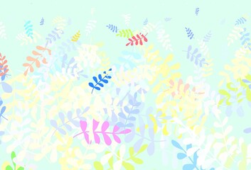 Fototapeta na wymiar Light Multicolor vector abstract design with leaves.