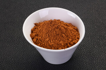 Cocoa powder in the bowl