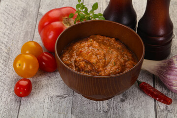 Famous Spanish gazpacho tomato soup