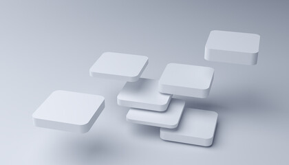 Abstract 3d render, modern geometric background, graphic design