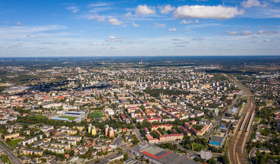 Panorama miasta Radom - Krajobraz z lotu ptaka - pejzaż - obrazy, fototapety, plakaty
