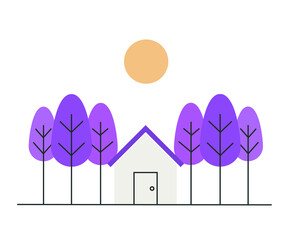 House flat design on white background