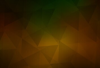 Fototapeta premium Dark Green, Yellow vector shining triangular backdrop.