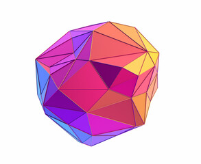 Abstract 3d render, low poly geometric shape, modern design