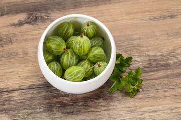 Fresh ripe green sweet gooseberry