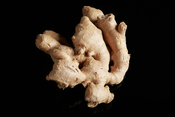 Ginger Root Isolated on Black Background