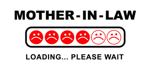 Slogan Worried mother in law Vector icon icons sign fun Scolded the old woman Senior Seniors grandmother grand mother-in-law conflict motivation relationship problems home problem support evaluation