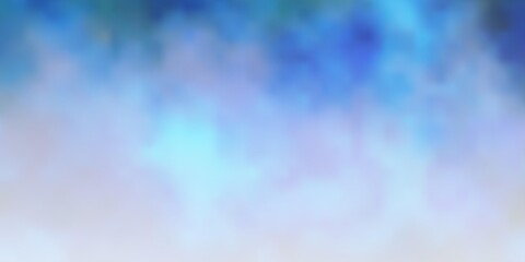 Light BLUE vector backdrop with cumulus. Gradient illustration with colorful sky, clouds. Colorful pattern for appdesign.
