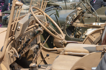 
Dashboard of an old army jeep