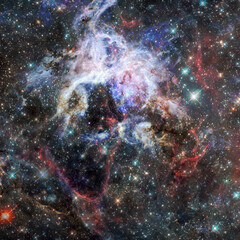 Nebula and stars in cosmos space. Elements of this image furnished by NASA