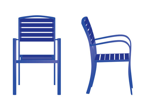 Outdoor wooden chair. vector illustration