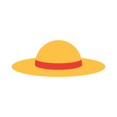 female hat accessory flat icon style white background