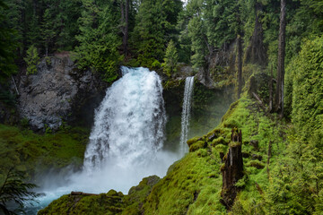 Sahalie Falls near the headwaters of the McKenzie River, Willamette National Forest, Oregon