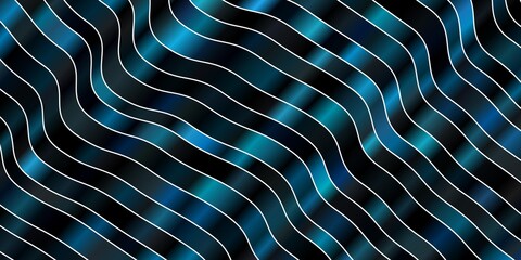 Dark BLUE vector background with curved lines. Colorful illustration, which consists of curves. Pattern for ads, commercials.